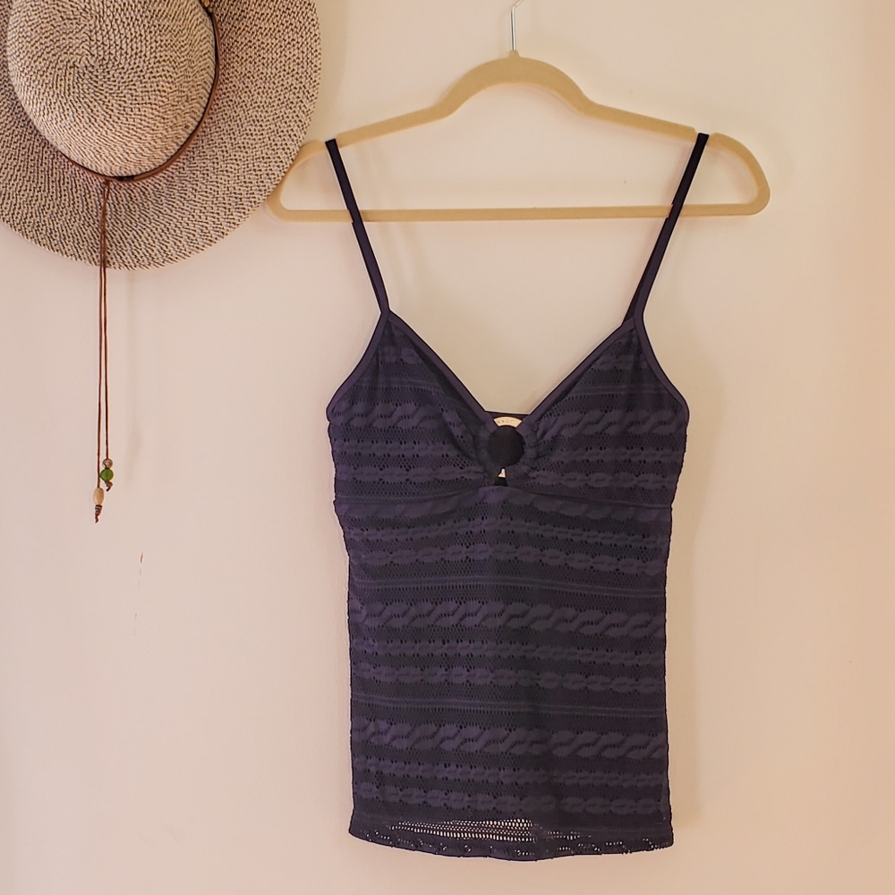 Nautica Tankini Swim Top Size 8 Blue